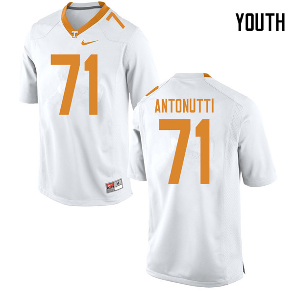 Youth #71 Tanner Antonutti Tennessee Volunteers College Football Jerseys Sale-White